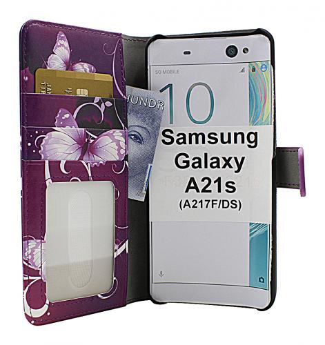 CoverIn Skimblocker Design Magneettilompakko Samsung Galaxy A21s (A217F/DS)