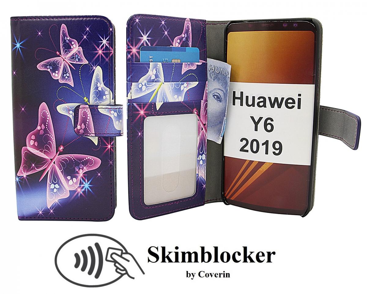 CoverIn Skimblocker Design Magneettilompakko Huawei Y6 2019