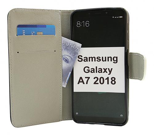 billigamobilskydd.se Kuviolompakko Samsung Galaxy A7 2018 (A750FN/DS)