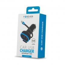 Forever Forever Type C 2xUSB Car Charger