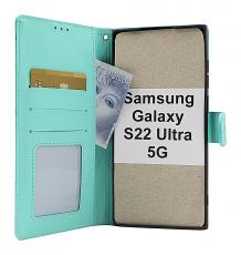 billigamobilskydd.se Flower Standcase Wallet Samsung Galaxy S22 Ultra 5G