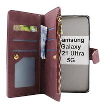 billigamobilskydd.se XL Standcase Luksuskotelo puhelimeen Samsung Galaxy S21 Ultra 5G (SM-G998B)