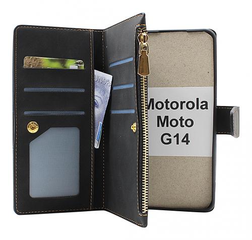 billigamobilskydd.se XL Standcase Luksuskotelo puhelimeen Motorola Moto G14