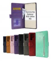 billigamobilskydd.se Zipper Standcase Wallet Samsung Galaxy S22 Ultra 5G