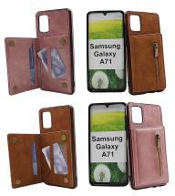 billigamobilskydd.se Zipper CardCase suojakuori puhelimille Samsung Galaxy A71 (A715F/DS)
