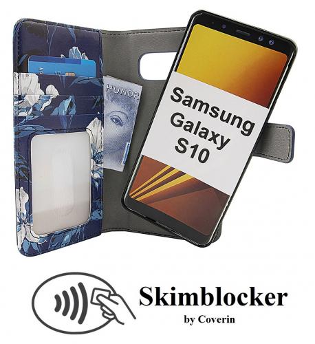 CoverIn Skimblocker Design Magneettilompakko Samsung Galaxy S10 (G973F)