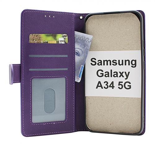 billigamobilskydd.se Zipper Standcase Wallet Samsung Galaxy A34 5G