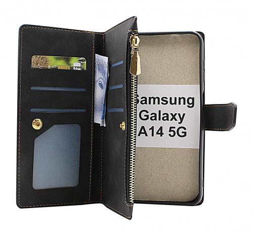 billigamobilskydd.se XL Standcase Luksuskotelo puhelimeen Samsung Galaxy A14 4G / 5G