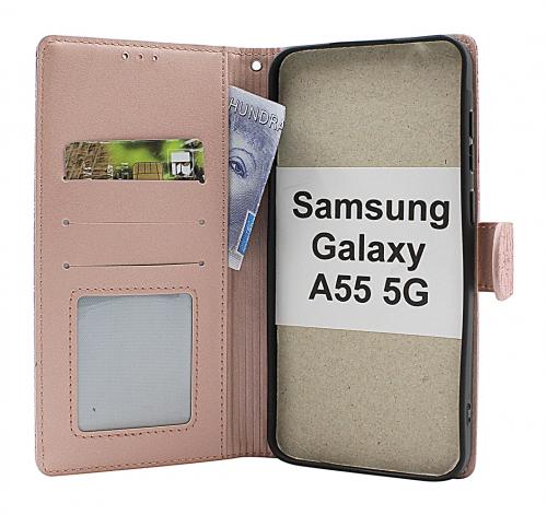 billigamobilskydd.se Flower Standcase Wallet Samsung Galaxy A55 5G