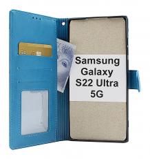 billigamobilskydd.se Flower Standcase Wallet Samsung Galaxy S22 Ultra 5G