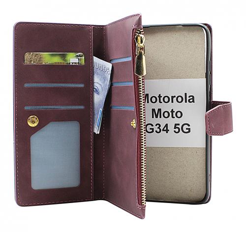 billigamobilskydd.se XL Standcase Luksuskotelo puhelimeen Motorola Moto G34 5G