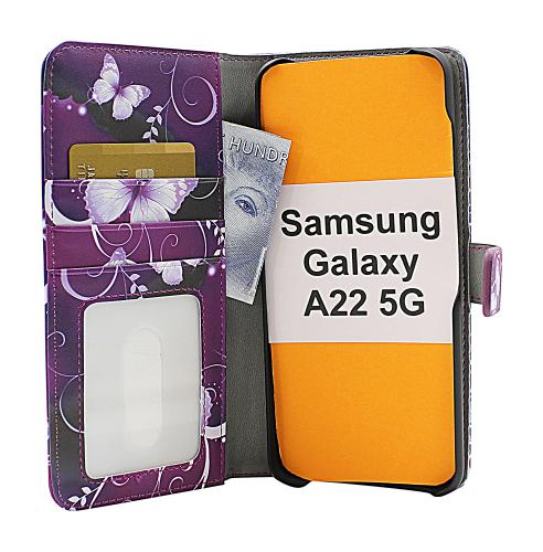 CoverIn Skimblocker Design Magneettilompakko Samsung Galaxy A22 5G (SM-A226B)
