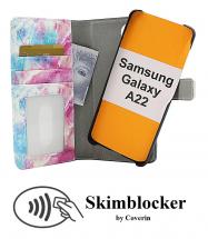CoverIn Skimblocker Design Magneettilompakko Samsung Galaxy A22 (SM-A225F/DS)