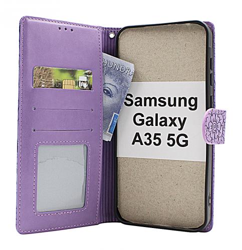 billigamobilskydd.se Flower Standcase Wallet Samsung Galaxy A35 5G