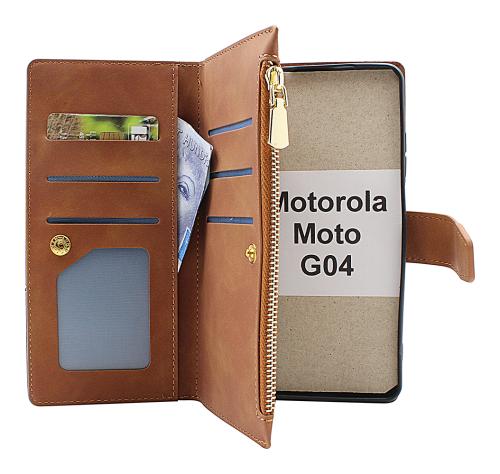 billigamobilskydd.se XL Standcase Luksuskotelo puhelimeen Motorola Moto G04