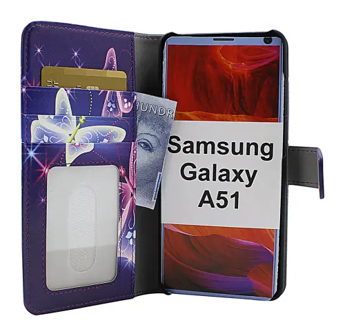Coverin Skimblocker Design Magneettilompakko Samsung Galaxy A51 (A515F/DS)