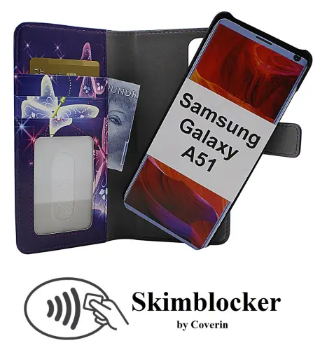Coverin Skimblocker Design Magneettilompakko Samsung Galaxy A51 (A515F/DS)
