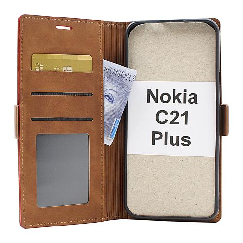 billigamobilskydd.se Luksuskotelo Standcase Wallet Nokia C21 Plus