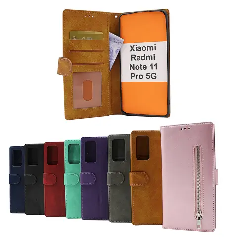billigamobilskydd.se Zipper Standcase Wallet Xiaomi Redmi Note 11 Pro 5G