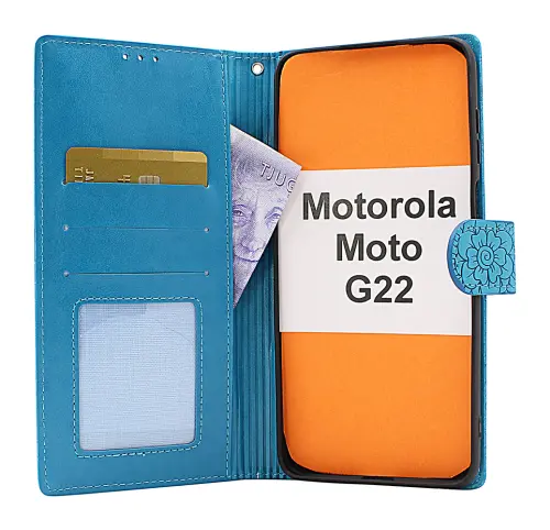 billigamobilskydd.se Flower Standcase Wallet Motorola Moto G22