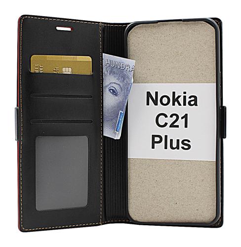 billigamobilskydd.se Luksuskotelo Standcase Wallet Nokia C21 Plus