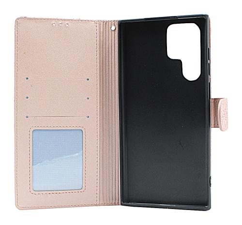 billigamobilskydd.se Flower Standcase Wallet Samsung Galaxy S22 Ultra 5G