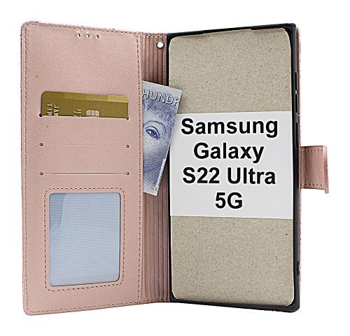 billigamobilskydd.se Flower Standcase Wallet Samsung Galaxy S22 Ultra 5G