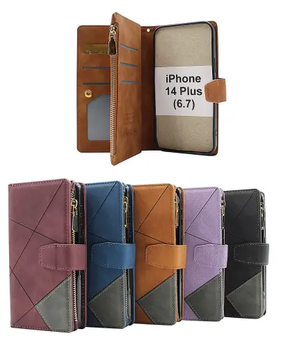billigamobilskydd.se XL Standcase Luksuskotelo puhelimeen iPhone 14 Plus (6.7)
