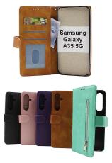 billigamobilskydd.se Zipper Standcase Wallet Samsung Galaxy A35 5G