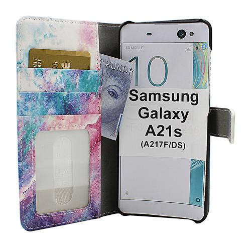 Coverin Skimblocker Design Magneettilompakko Samsung Galaxy A21s (A217F/DS)