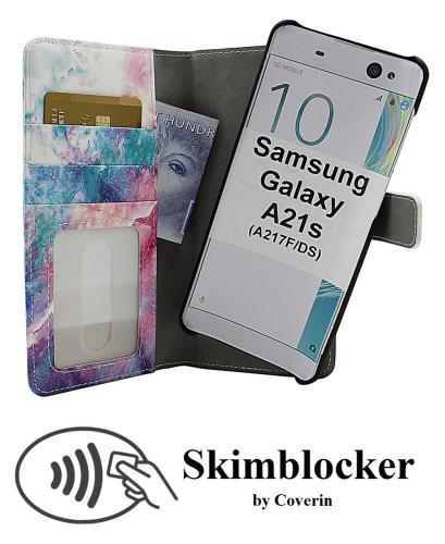 Coverin Skimblocker Design Magneettilompakko Samsung Galaxy A21s (A217F/DS)