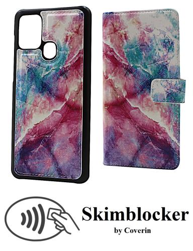 Coverin Skimblocker Design Magneettilompakko Samsung Galaxy A21s (A217F/DS)