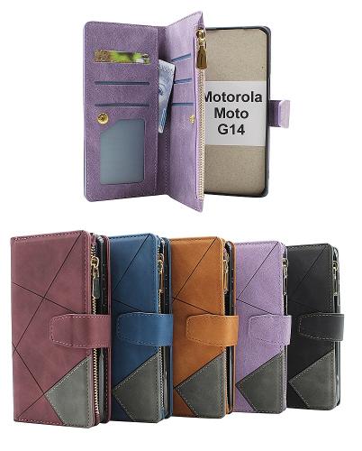 billigamobilskydd.se XL Standcase Luksuskotelo puhelimeen Motorola Moto G14