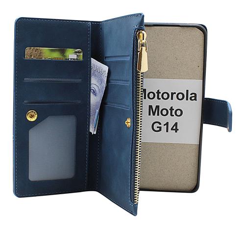 billigamobilskydd.se XL Standcase Luksuskotelo puhelimeen Motorola Moto G14