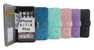 billigamobilskydd.se Flower Standcase Wallet iPhone 6 Plus / 7 Plus / 8 Plus