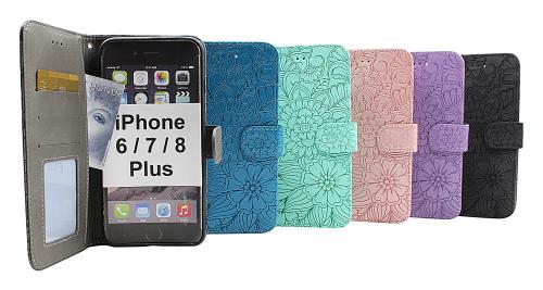 billigamobilskydd.se Flower Standcase Wallet iPhone 6 Plus / 7 Plus / 8 Plus