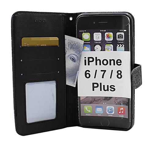 billigamobilskydd.se Flower Standcase Wallet iPhone 6 Plus / 7 Plus / 8 Plus