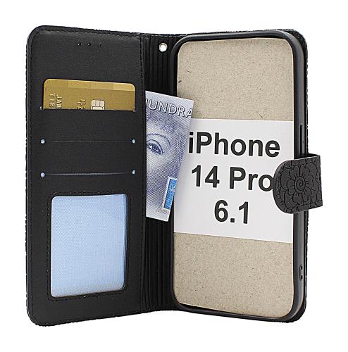 billigamobilskydd.se Flower Standcase Wallet iPhone 14 Pro (6.1)