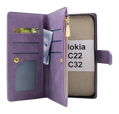 billigamobilskydd.se XL Standcase Luksuskotelo puhelimeen Nokia C22 / C32