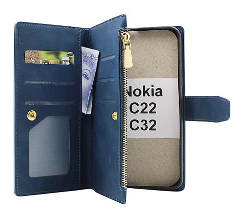 billigamobilskydd.se XL Standcase Luksuskotelo puhelimeen Nokia C22 / C32