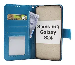 billigamobilskydd.se Flower Standcase Wallet Samsung Galaxy S24 5G (SM-S921B/DS)