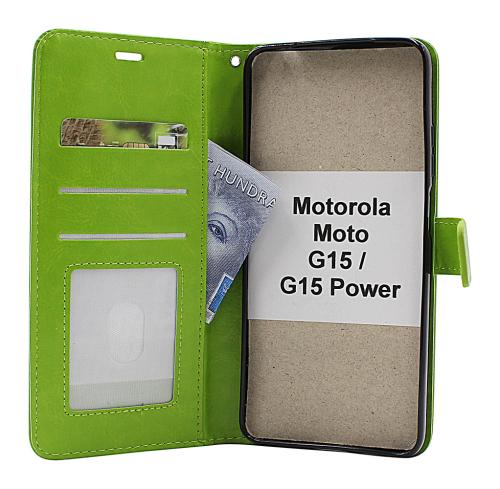 billigamobilskydd.se Crazy Horse Motorola Moto G15 / G15 Power Puhelimen Kuoret