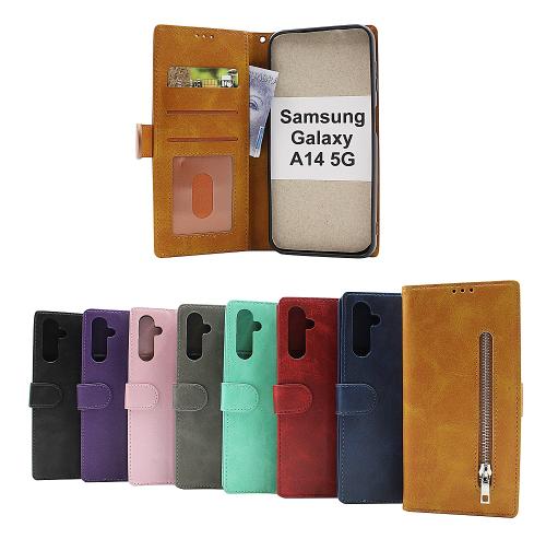 billigamobilskydd.se Zipper Standcase Wallet Samsung Galaxy A14 4G / 5G