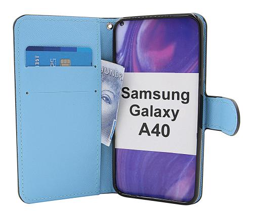 billigamobilskydd.se Kuviolompakko Samsung Galaxy A40 (A405FN/DS)