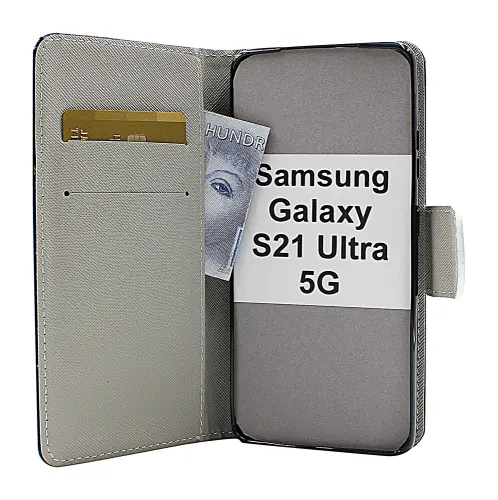 billigamobilskydd.se Kuviolompakko Samsung Galaxy S21 Ultra 5G (G998B)