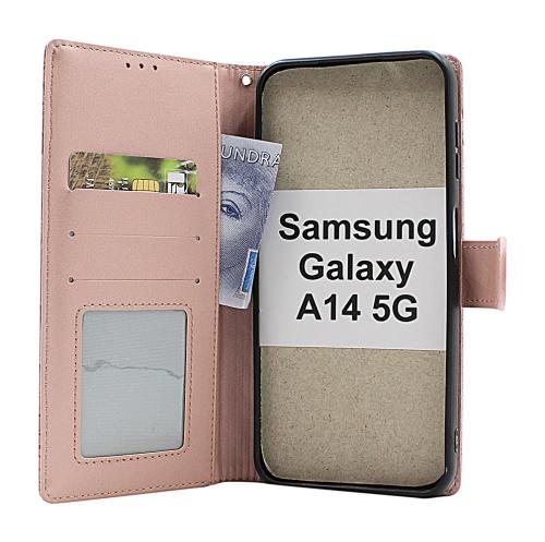 billigamobilskydd.se Flower Standcase Wallet Samsung Galaxy A14 4G / 5G