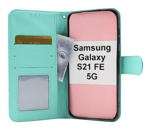 billigamobilskydd.se Flower Standcase Wallet Samsung Galaxy S21 FE 5G (SM-G990B)