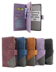 billigamobilskydd.se XL Standcase Luksuskotelo puhelimeen Samsung Galaxy S21 Ultra 5G (SM-G998B)