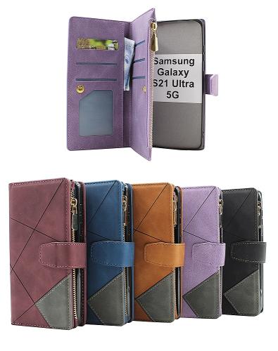 billigamobilskydd.se XL Standcase Luksuskotelo puhelimeen Samsung Galaxy S21 Ultra 5G (SM-G998B)