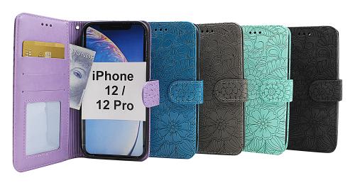 billigamobilskydd.se Flower Standcase Wallet iPhone 12 / 12 Pro (6.1)